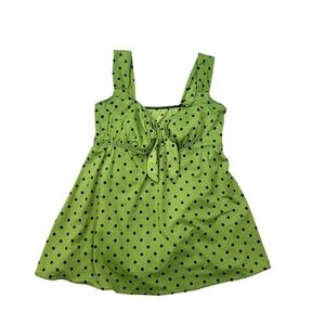 Longitude Women's Lime Green Black Polka Dot One Piece Swimsuit Size 20W